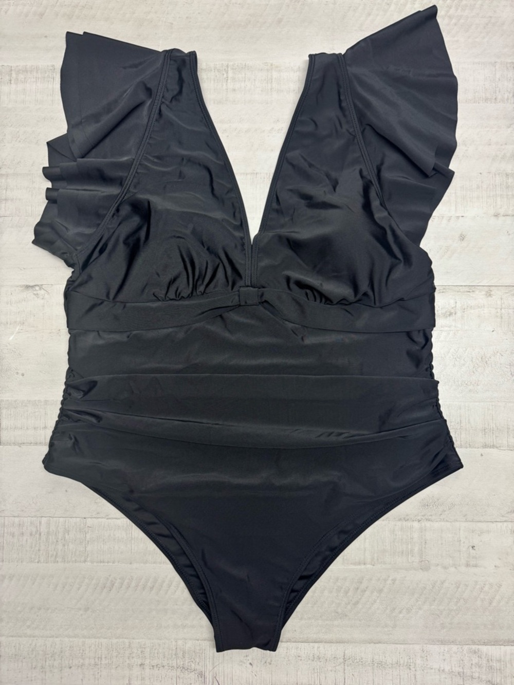 Rivelino Plus Size Tummy Control Swimsuit Full Coverage Retro Ruffle Swimwear